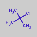 Chemical structure of tert-butyl chloride